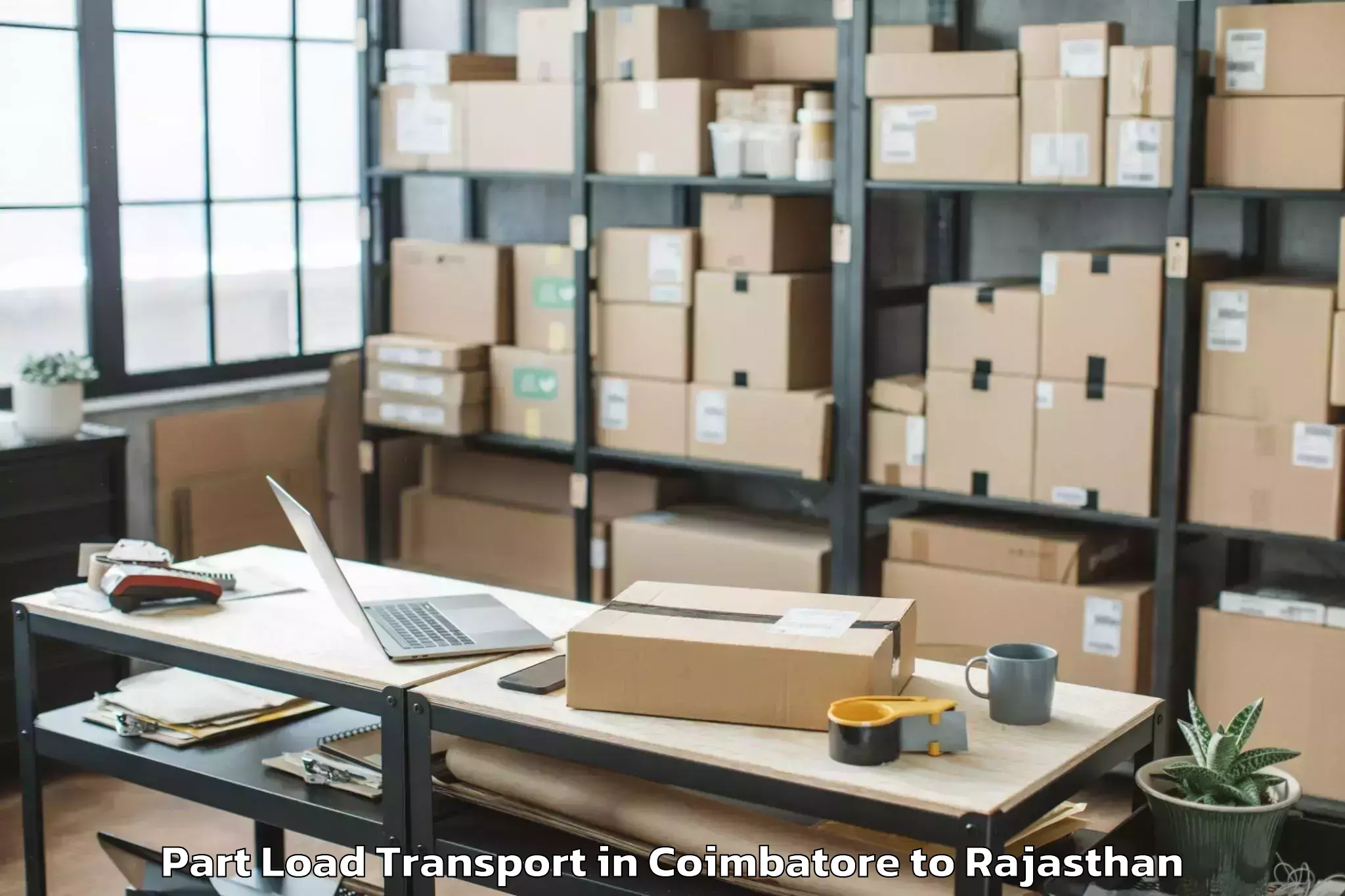 Book Coimbatore to Churu Part Load Transport Online